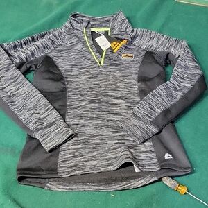 RBX Gray and Black Quarter-Zip Pullover with Neon Accents